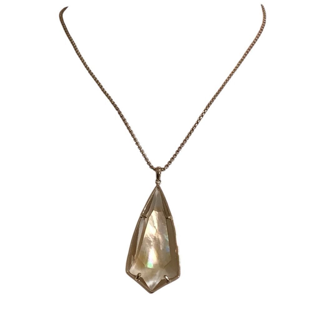Kendra Scott Gold Carole With Mother Of Pearl Inlay Pendant Necklace